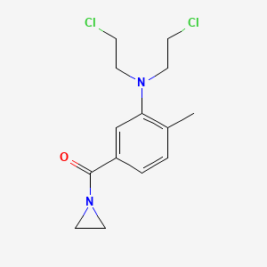 molecular formula C14H18Cl2N2O B13751230 aziridin-1-yl-[3-[bis(2-chloroethyl)amino]-4-methylphenyl]methanone CAS No. 21447-86-9