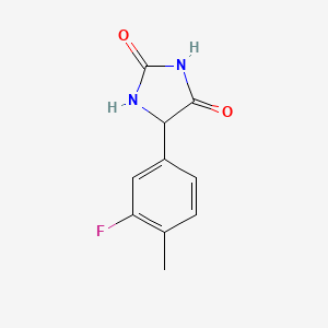 molecular formula C10H9FN2O2 B1375130 5-(3-Fluoro-4-methylphenyl)imidazolidine-2,4-dione CAS No. 1344020-59-2