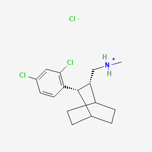 molecular formula C16H22Cl3N B13751306 cis-2-(2,4-Dichlorophenyl)-3-methylaminomethylbicyclo(2.2.2)octane, hydrochloride CAS No. 62374-10-1