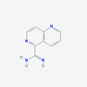 molecular formula C9H8N4 B13751361 1,6-Naphthyridine-5-carboximidamide 