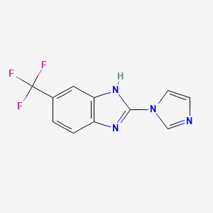 molecular formula C11H7F3N4 B13751424 2-(1-Imidazolyl)-5-trifluoromethylbenzimidazole 