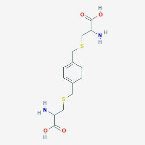 molecular formula C14H20N2O4S2 B13751431 2-Amino-3-[[4-[(2-amino-2-carboxyethyl)sulfanylmethyl]phenyl]methylsulfanyl]propanoic acid 