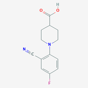 1-(2-Cyano-4-fluorophenyl)piperidine-4-carboxylic acid