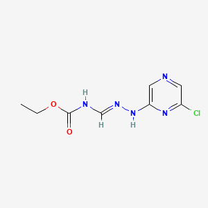 molecular formula C8H10ClN5O2 B13751480 1-(6-Chloro-2-pyrazinyl)-3-(ethoxycarbonyl)guanidine CAS No. 114176-54-4
