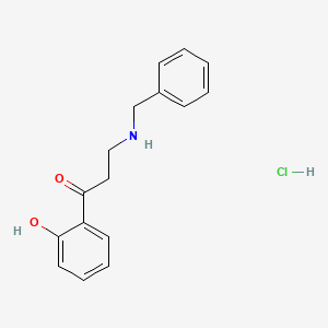 molecular formula C16H18ClNO2 B13751509 Propiophenone, 3-(benzylamino)-2'-hydroxy-, hydrochloride CAS No. 24206-68-6