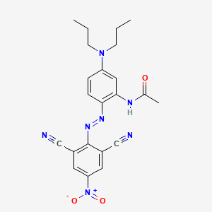 molecular formula C22H23N7O3 B13751521 Acetamide, N-[2-[(2,6-dicyano-4-nitrophenyl)azo]-5-(dipropylamino)phenyl]- CAS No. 56532-53-7