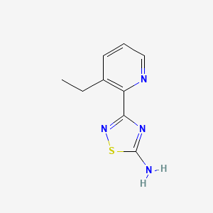 molecular formula C9H10N4S B13751525 3-(3-Ethylpyridin-2-yl)-1,2,4-thiadiazol-5-amine CAS No. 1103426-73-8