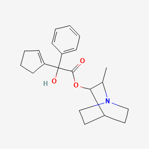 molecular formula C21H27NO3 B13751551 2-Methyl-3-quinuclidinyl phenyl(1-cyclopentenyl)glycolate CAS No. 101756-59-6