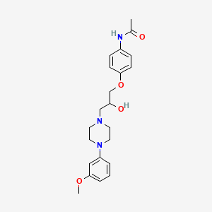 molecular formula C22H29N3O4 B13751672 N-(4-(2-Hydroxy-3-(4-(3-methoxyphenyl)-1-piperazinyl)propoxy)phenyl)acetamide CAS No. 47633-31-8