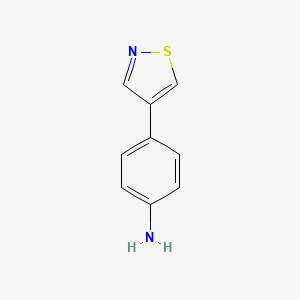 molecular formula C9H8N2S B13751695 4-(1,2-Thiazol-4-yl)aniline 