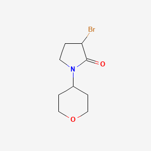 molecular formula C9H14BrNO2 B1375172 3-Bromo-1-(oxan-4-yl)pyrrolidin-2-one CAS No. 1344276-66-9