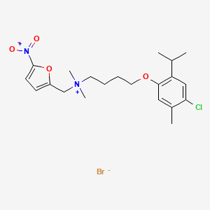 molecular formula C21H30BrClN2O4 B13751728 (4-(6-Chlorothymyloxy)butyl)dimethyl(5-nitro-2-furfuryl)ammonium bromide CAS No. 60723-95-7