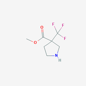 molecular formula C7H10F3NO2 B1375174 Methyl 3-(trifluoromethyl)pyrrolidine-3-carboxylate CAS No. 1283851-29-5
