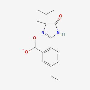molecular formula C16H19N2O3- B13751748 5-ethyl-2-(4-methyl-5-oxo-4-propan-2-yl-1H-imidazol-2-yl)benzoate 