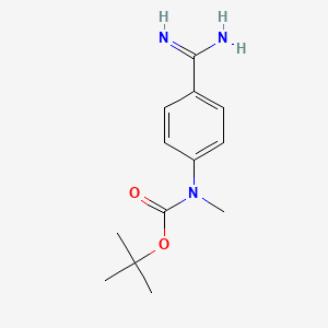 molecular formula C13H19N3O2 B1375175 tert-butyl N-(4-carbamimidoylphenyl)-N-methylcarbamate CAS No. 1338989-24-4