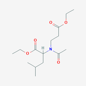 molecular formula C15H27NO5 B13751767 Ethyl 2-[acetyl-(3-ethoxy-3-oxopropyl)amino]-4-methylpentanoate CAS No. 6333-53-5