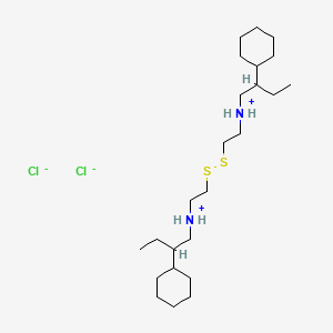 molecular formula C24H50Cl2N2S2 B13751784 Disulfide, bis(2-((2-cyclohexylbutyl)amino)ethyl)-, dihydrochloride CAS No. 38920-72-8