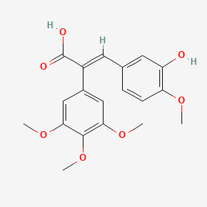 molecular formula C19H20O7 B13751833 (2E)-3-(3-hydroxy-4-methoxyphenyl)-2-(3,4,5-trimethoxy phenyl)acrylic acid 