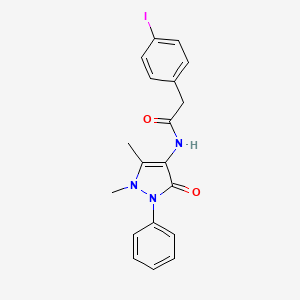 molecular formula C19H18IN3O2 B13751887 Acetamide, N-antipyrinyl-2-(p-iodophenyl)- CAS No. 62874-29-7