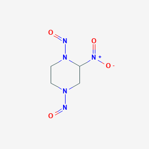 molecular formula C4H7N5O4 B13751915 2-Nitro-1,4-dinitrosopiperazine CAS No. 40317-19-9