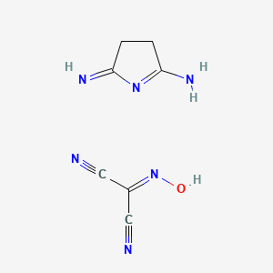 molecular formula C7H8N6O B13751917 2-hydroxyiminopropanedinitrile;5-imino-3,4-dihydropyrrol-2-amine CAS No. 6318-05-4