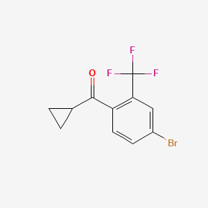 molecular formula C11H8BrF3O B1375192 [4-Bromo-2-(trifluoromethyl)phenyl](cyclopropyl)methanone CAS No. 1341736-93-3