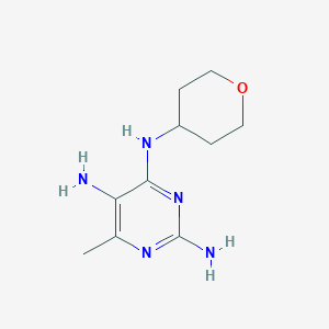 molecular formula C10H17N5O B13751951 6-methyl-N4-(tetrahydro-2H-pyran-4-yl)pyrimidine-2,4,5-triamine CAS No. 1184919-33-2