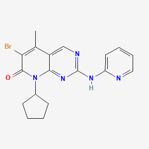 molecular formula C18H18BrN5O B13751995 6-Bromo-8-cyclopentyl-5-methyl-2-(pyridin-2-ylamino)-8H-pyrido[2,3-d]pyrimidin-7-one CAS No. 571189-12-3