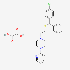 molecular formula C26H28ClN3O4S B13752041 1-(2-(alpha-(p-Chlorophenyl)benzylthio)ethyl)-4-(2-pyridyl)piperazine oxalate CAS No. 23905-06-8