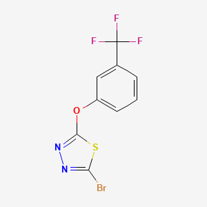 molecular formula C9H4BrF3N2OS B1375205 2-Bromo-5-[3-(trifluoromethyl)phenoxy]-1,3,4-thiadiazole CAS No. 1488953-36-1