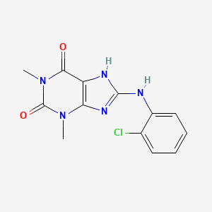 molecular formula C13H12ClN5O2 B13752069 Theophylline, 8-(o-chloroanilino)- CAS No. 5429-34-5
