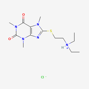 molecular formula C14H24ClN5O2S B13752136 8-((2-(Diethylamino)ethyl)thio)caffeine hydrochloride CAS No. 24851-38-5