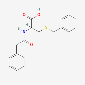 molecular formula C18H19NO3S B13752183 L-3-(Benzylthio)-N-(phenylacetyl)alanine CAS No. 5411-82-5