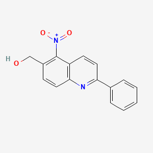 molecular formula C16H12N2O3 B13752213 6-Hydroxymethyl-5-nitro-2-phenylquinoline CAS No. 1018785-17-5