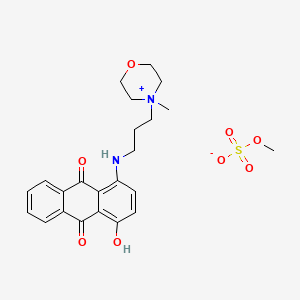 molecular formula C22H25N2O4.CH3O4S<br>C23H28N2O8S B13752228 Hydroxyanthraquinoneaminopropyl methyl morpholinium methosulfate CAS No. 38866-20-5