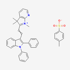 molecular formula C39H35N3O3S B13752232 2-(2-(1,2-Diphenyl-1H-indol-3-yl)vinyl)-1,3,3-trimethyl-3H-pyrrolo(2,3-b)pyridinium toluene-p-sulphonate CAS No. 63123-18-2