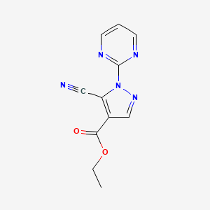 molecular formula C11H9N5O2 B13752238 ethyl5-cyano-1-(pyrimidin-2-yl)-1H-pyrazole-4-carboxylate CAS No. 1269292-77-4