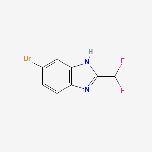 molecular formula C8H5BrF2N2 B1375224 5-bromo-2-(difluoromethyl)-1H-1,3-benzodiazole CAS No. 1256956-70-3