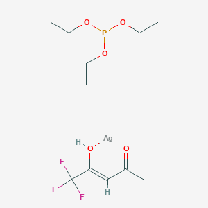 molecular formula C11H20AgF3O5P B13752276 silver;triethyl phosphite;(Z)-5,5,5-trifluoro-4-hydroxypent-3-en-2-one 