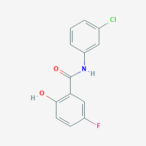 molecular formula C13H9ClFNO2 B13752322 Benzamide, N-(3-chlorophenyl)-5-fluoro-2-hydroxy- 