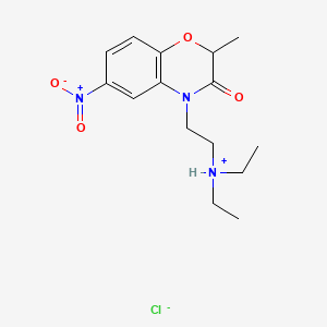molecular formula C15H22ClN3O4 B13752324 4H-1,4-Benzoxazin-3-one, 2,3-dihydro-4-(2-diethylaminoethyl)-2-methyl-6-nitro-, hydrochloride CAS No. 57462-67-6