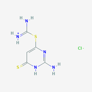 molecular formula C5H8ClN5S2 B13752372 S-(2-Amino-6-mercaptopyrimidin-4-yl)thiouronium chloride 