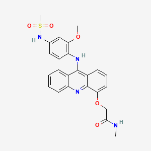 molecular formula C24H24N4O5S B13752391 Acetamide, 2-((9-((2-methoxy-4-((methylsulfonyl)amino)phenyl)amino)-4-acridinyl)oxy)-N-methyl- CAS No. 76708-52-6