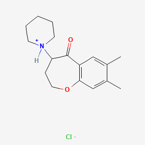 molecular formula C17H24ClNO2 B13752394 1-Benzoxepin-5(2H)-one, 3,4-dihydro-7,8-dimethyl-4-piperidino-, hydrochloride CAS No. 56071-18-2