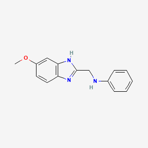 molecular formula C15H15N3O B1375240 N-[(5-methoxy-1H-1,3-benzodiazol-2-yl)methyl]aniline CAS No. 1493279-30-3