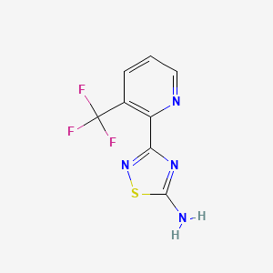 molecular formula C8H5F3N4S B13752431 3-(3-(Trifluoromethyl)pyridin-2-yl)-1,2,4-thiadiazol-5-amine 