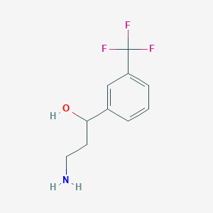 molecular formula C10H12F3NO B1375244 3-氨基-1-[3-(三氟甲基)苯基]丙醇 CAS No. 1447967-06-7