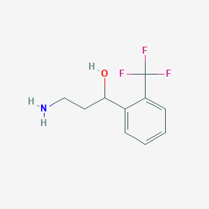molecular formula C10H12F3NO B1375247 3-氨基-1-[2-(三氟甲基)苯基]丙醇 CAS No. 1447964-63-7