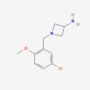 molecular formula C11H15BrN2O B1375248 1-[(5-Bromo-2-methoxyphenyl)methyl]azetidin-3-amine CAS No. 1496583-13-1