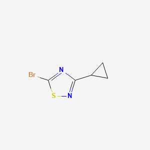 molecular formula C5H5BrN2S B1375249 5-Bromo-3-cyclopropyl-1,2,4-thiadiazole CAS No. 1494127-23-9